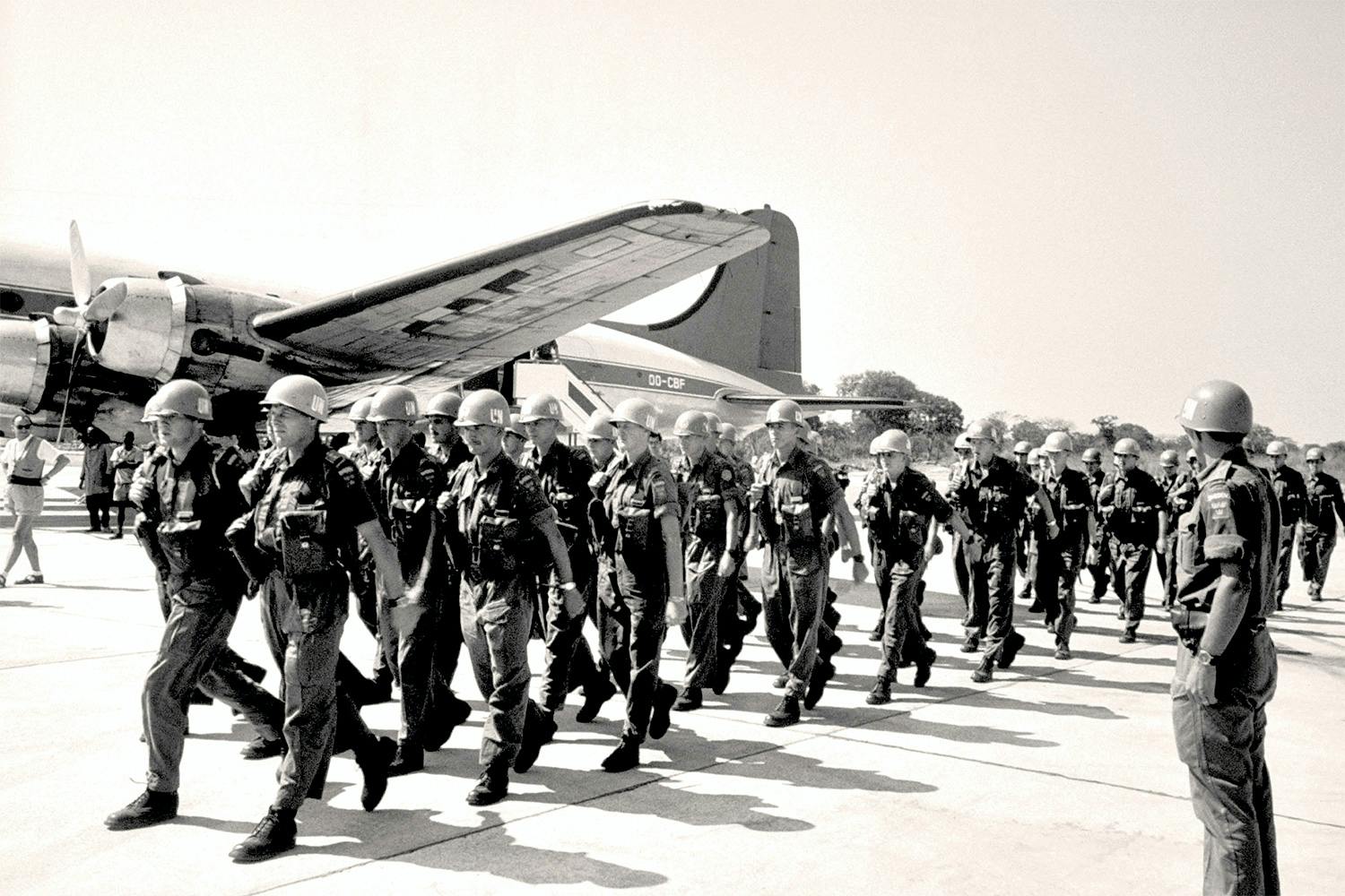 kongokrisen svenska fn soldater flygplats leopoldville 1960 k0c0XF Kongokrisen, svenska FN-soldater.